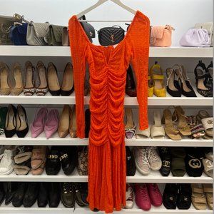 GANNI square-neck long-sleeve dress